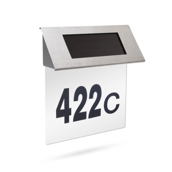 Număr De Casă Din Inox Cu Iluminare Led Si Alimentare Solară 11446B